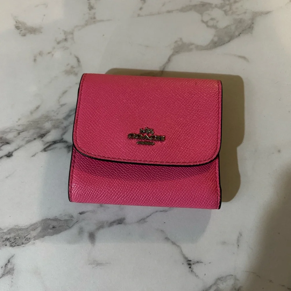 Coach Pink Trifold Wallet - Picture 1 of 5
